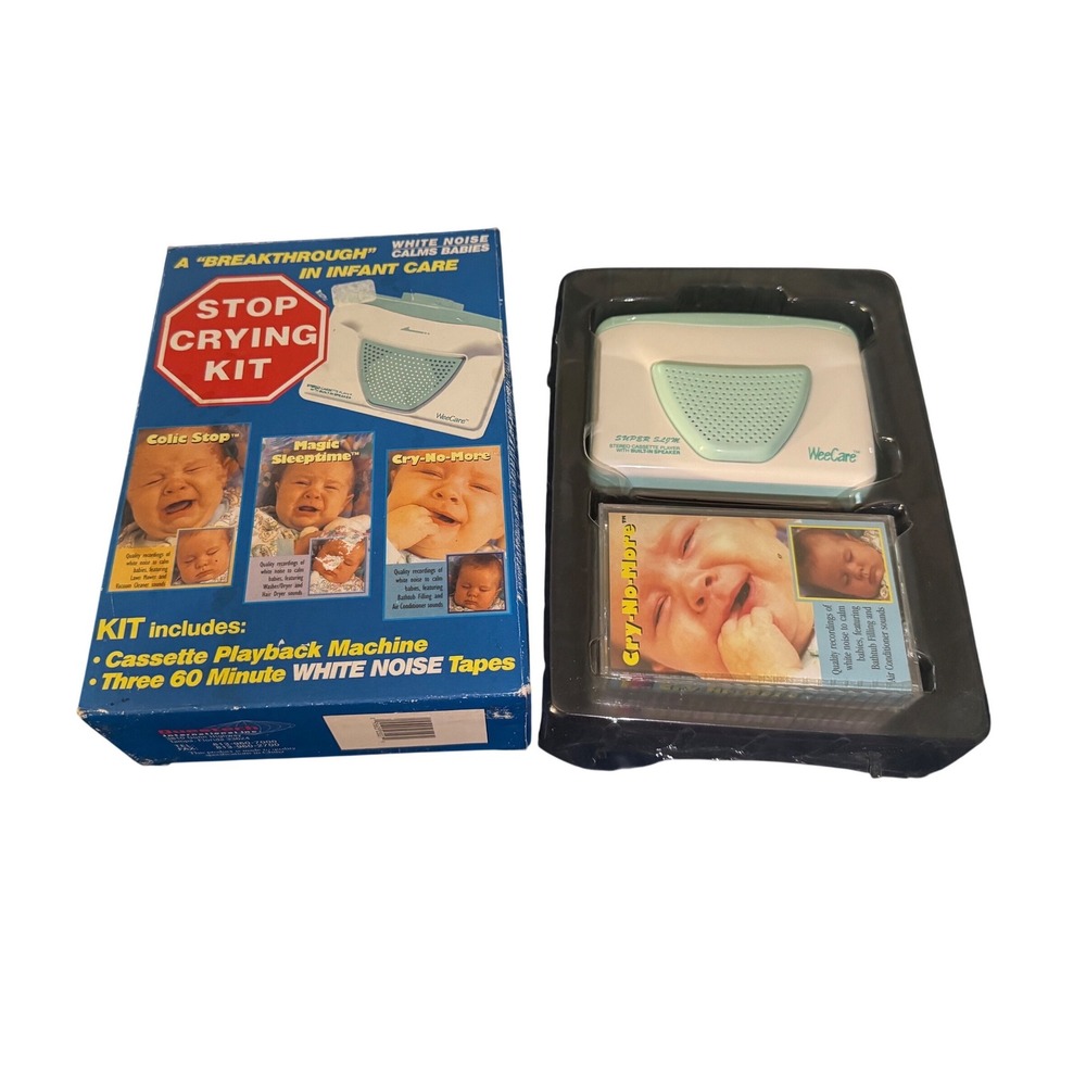 Vintage  baby WeeCare Stop Crying Kit White Noise Cassette Player 3 Tape Set